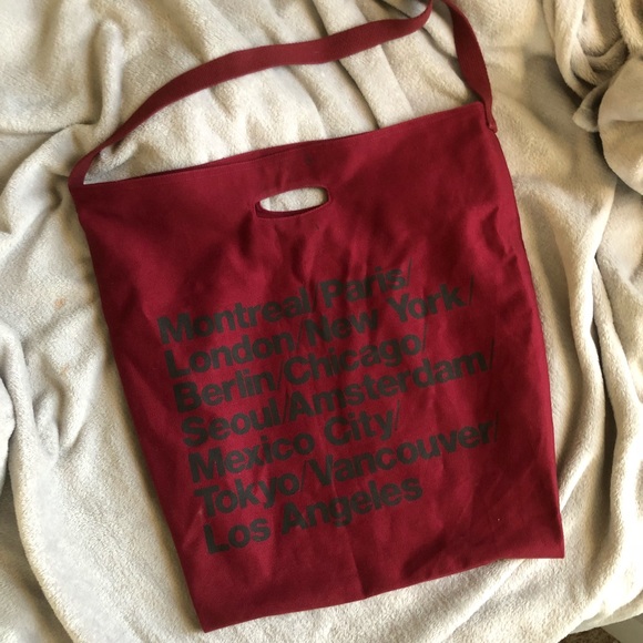 cities print denim oversized tote